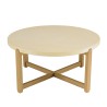 Table basse ronde GREGOIRE 81x81cm chêne et béton