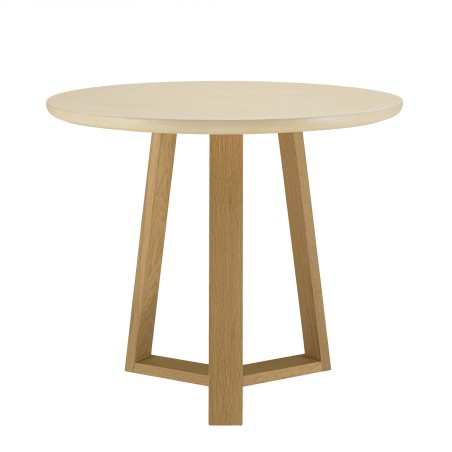 Table à manger ronde GREGOIRE 90x90cm chêne et béton