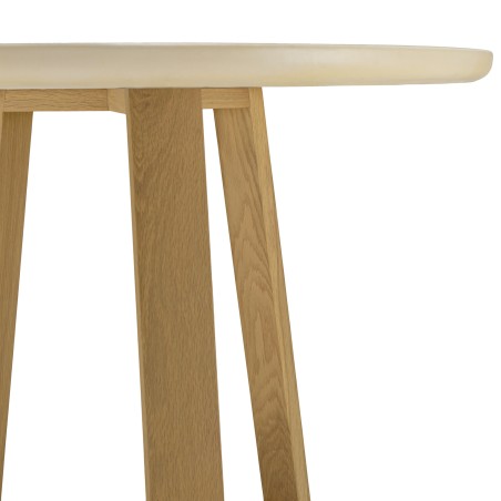 Table à manger ronde GREGOIRE 90x90cm chêne et béton