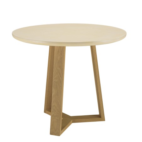 GREGOIRE Round Dining Table 90x90cm - Beige Concrete Top