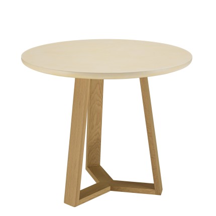 Table à manger ronde GREGOIRE 90x90cm chêne et béton