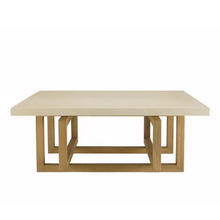 GREGOIRE Square Coffee Table 110x110cm - Oak Legs & Concrete Top