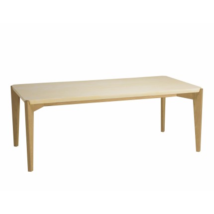Table à manger GREGOIRE - Béton beige et bois