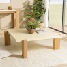 GREGOIRE Square Coffee Table 114x114cm - Concrete Top & Oak Wood