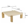 GREGOIRE Square Coffee Table 114x114cm - Concrete Top & Oak Wood