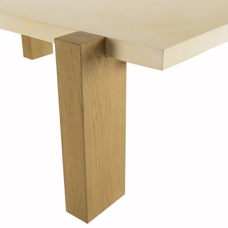 Table basse GREGOIRE rect. 149x84cm chêne plateau béton