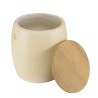 GREGOIRE Beige Concrete Stool with Natural Oak Top - Versatile and Easy to Maintain