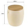 Tabouret GREGOIRE en béton beige et chêne naturel