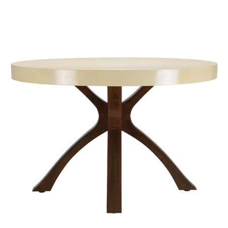 Table à manger GREGOIRE 120x120cm pieds acier béton