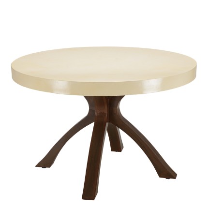 Table à manger GREGOIRE 120x120cm pieds acier béton