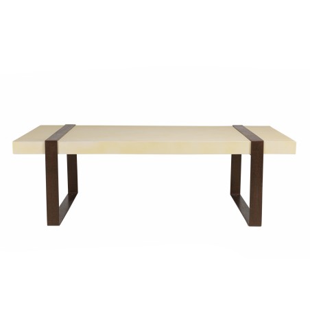 GREGOIRE Rectangular Coffee Table 135x76cm - Rust-Coloured Steel Legs