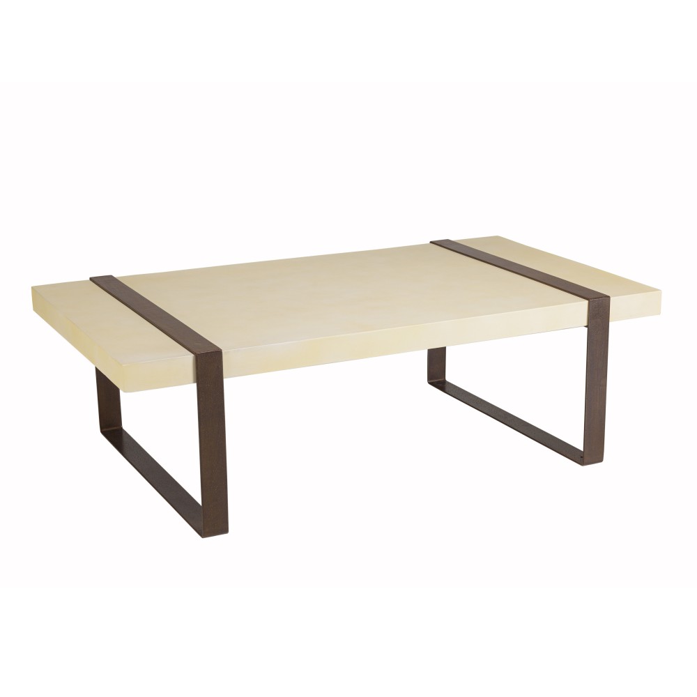 GREGOIRE Rectangular Coffee Table 135x76cm - Rust-Coloured Steel Legs GREGOIRE Rectangular Coffee Table 135x76cm - Rust-Coloured Steel Legs