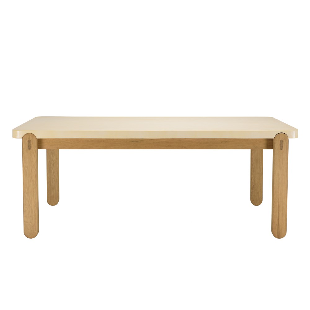 GREGOIRE - Rectangular Dining Table in Natural Oak 200x101cm with Concrete Top
