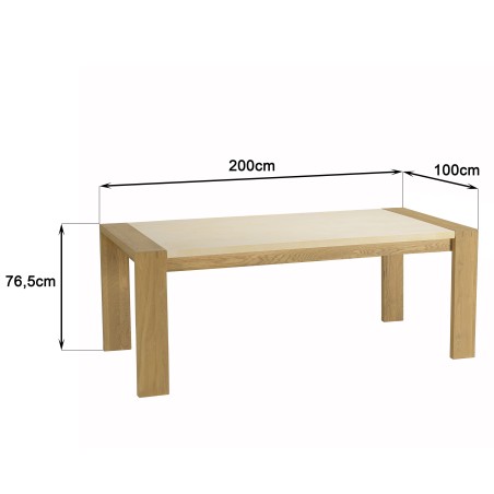 Table à manger GREGOIRE - Chêne 200x100cm