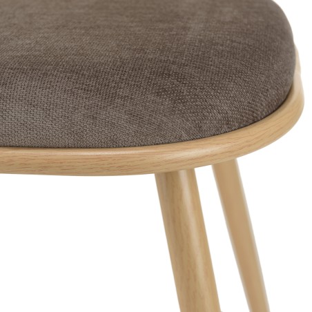 Lot 2 chaises LEA assise tissu taupe large dossier effet cannage