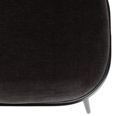 Lot de 2 chaises LEA - Assise tissu noir - Effet cannage