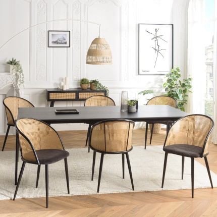 Lot de 2 fauteuils LEA en tissu noir
