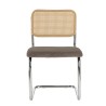 LEA Set of 2 Chairs - Taupe Fabric & Cane Backrest