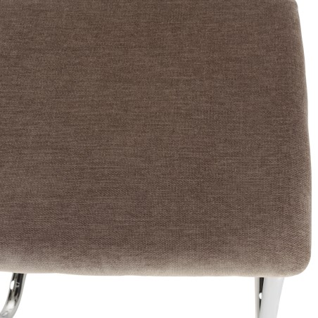 Lot de 2 chaises LEA - Assise tissu taupe et dossier cannage