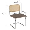 LEA Set of 2 Chairs - Taupe Fabric & Cane Backrest