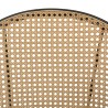 LEA - Set of 2 Bar Stools with Black Fabric and Cane Backrest
