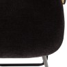 Lot de 2 tabourets de bar LEA - Assise tissu noir - Dossier effet cannage