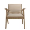 Fauteuil WALLY en Mindi - Assise en tissu beige
