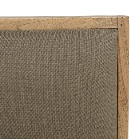 WALLY - Mindi Wood Armchair with Khaki Fabric Seat