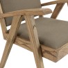 Fauteuil DAK en Mindi et tissu kaki chiné