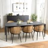 MAXENCE Rectangular Dining Table 220x100cm Black with Oak Legs