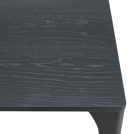 MAXENCE Rectangular Dining Table 220x100cm Black with Oak Legs