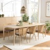MAXENCE Rectangular Dining Table 220x100cm Natural with Solid Oak Legs