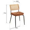 Lot de 2 chaises AGATHE métal noir velours orange