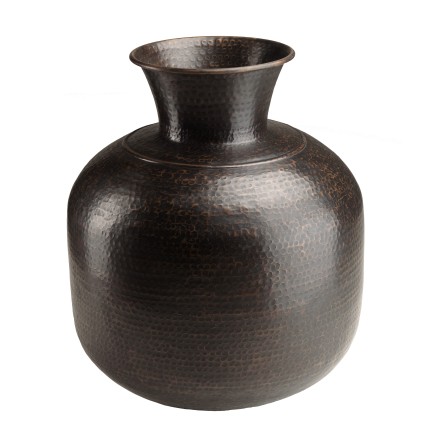 Vase HONORE en aluminium cuivre noir antique martelé
