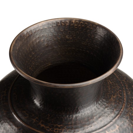Vase HONORE en aluminium cuivre noir antique martelé