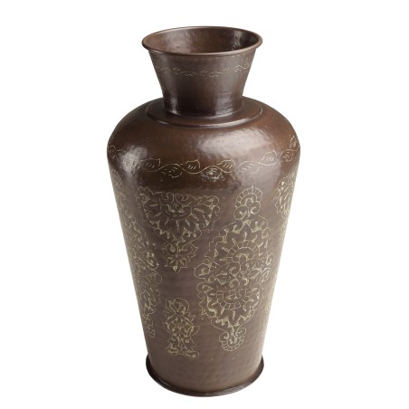Vase HONORE en aluminium cuivre foncé patine antique