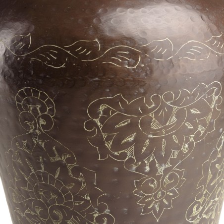 Vase HONORE en aluminium cuivre foncé patine antique