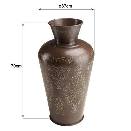HONORE Aluminium Vase L35cm H70cm Dark Copper