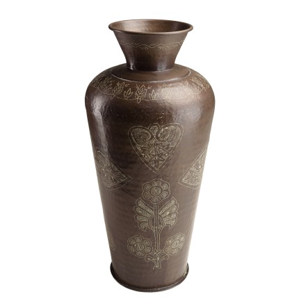 Vase HONORE en aluminium - Cuivre foncé patiné - L40cm H85cm