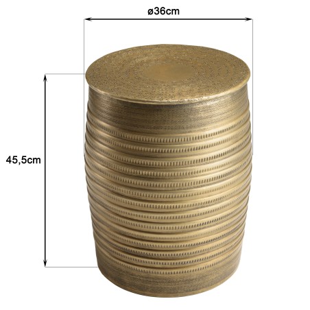 Table d'appoint HONORE alu laiton foncé L33cm H45cm