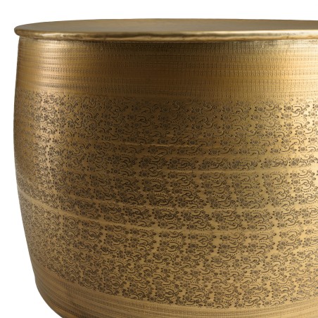 Table basse alu HONORE 60x60cm laiton motifs arabesques