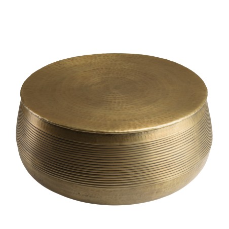Table basse ronde alu 70x70cm laiton foncé