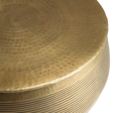 Table basse ronde alu 70x70cm laiton foncé