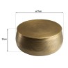 Table basse ronde alu 70x70cm laiton foncé