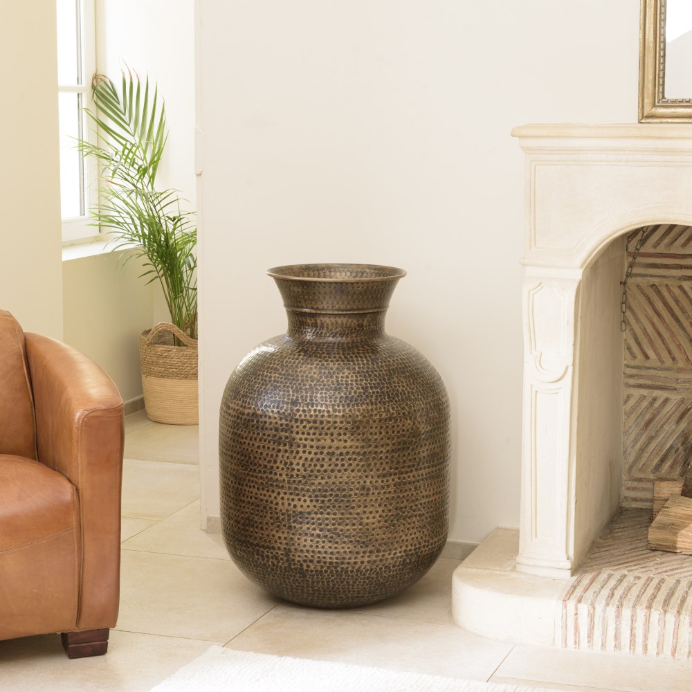 Vase HONORE en aluminium - L53cm H75cm - Laiton noir antique Vase HONORE en aluminium - L53cm H75cm - Laiton noir antique