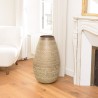 Vase alu HONORE 40cmx70cm vert vieilli motifs arabesques
