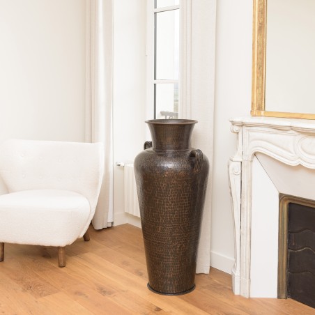 Vase alu HONORE 45cm cuivre noir antique