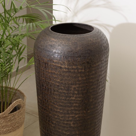 Vase alu HONORE 30cmx85cm cuivre noir antique
