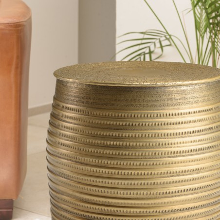 Table d'appoint HONORE alu laiton foncé L33cm H45cm
