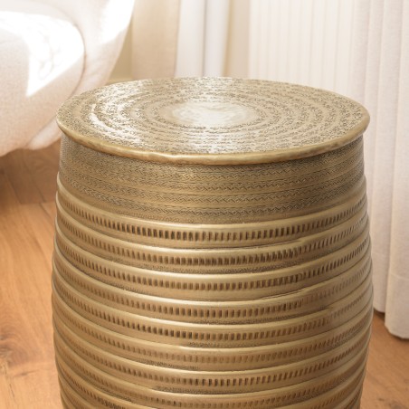 Table d'appoint HONORE alu laiton foncé L33cm H45cm